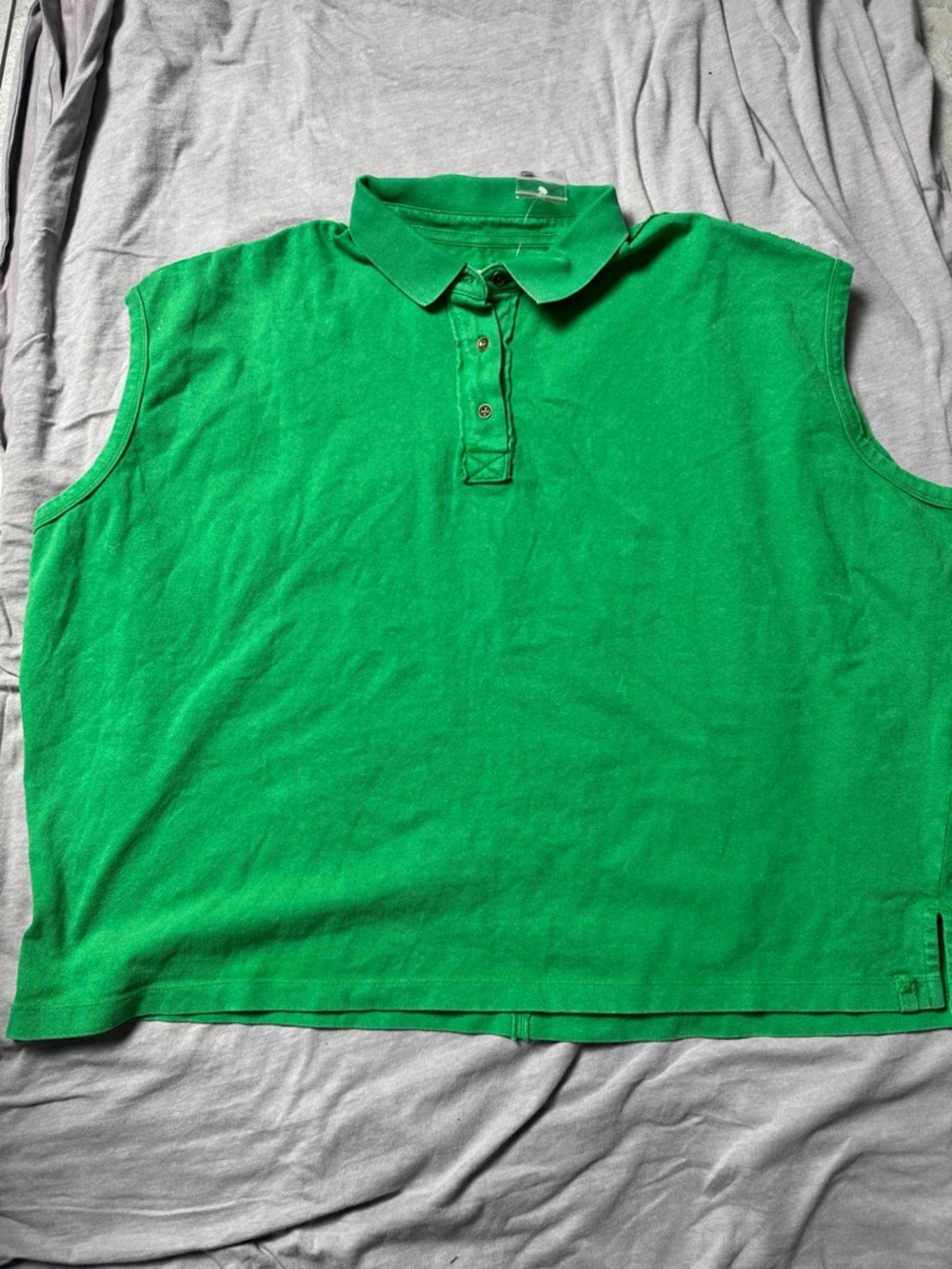 We The Free Green Sleeveless Polo Top